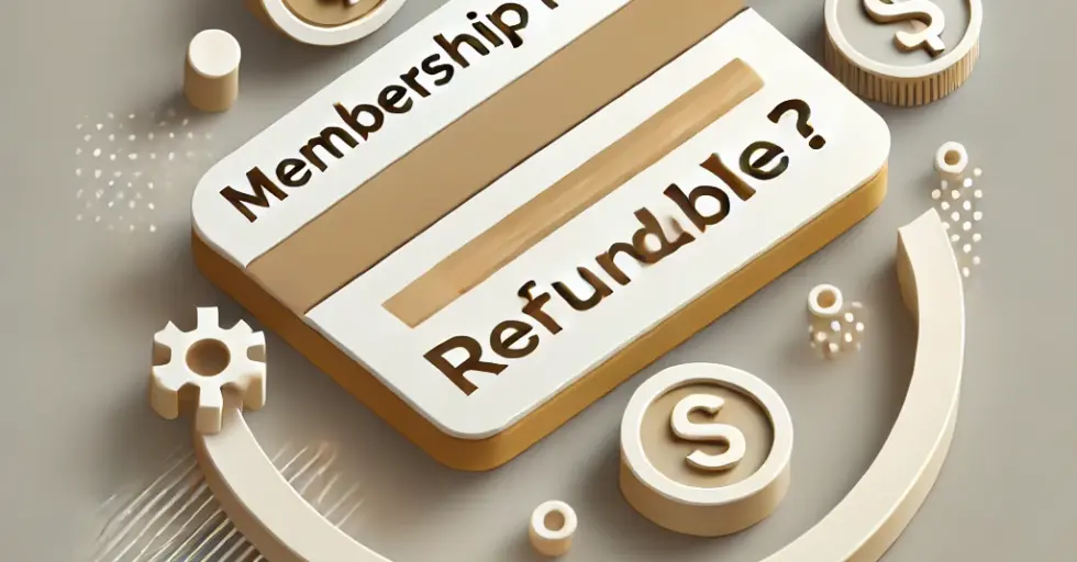 DALL·E 2024-12-16 13.19.30 - A visually appealing and professional image illustrating the theme of refund policies related to membership fees. The design should include symbolic e